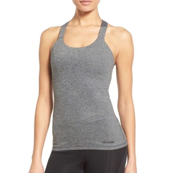 IVY PARK Gray Mesh Insert Performance Tank Top Size Medium - Picture 1 of 10